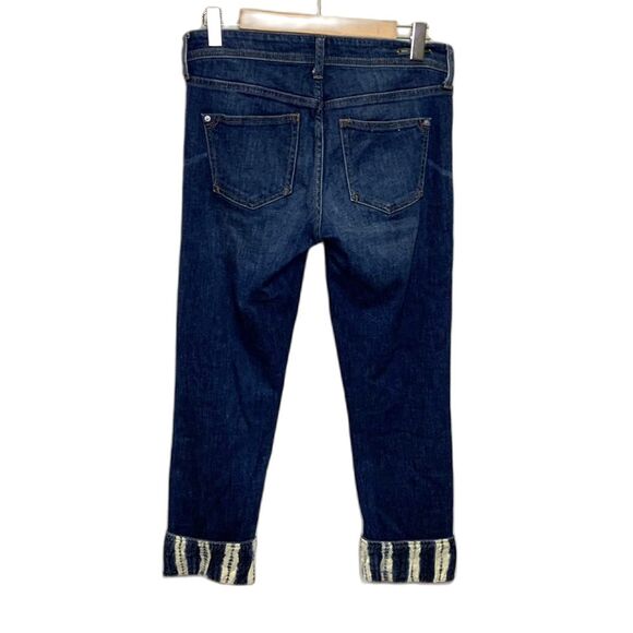 Pilcro Anthropologie High Rise Shibori Tie Dye Cuff Slim Boyfriend Jeans Size 26 - Picture 4 of 16